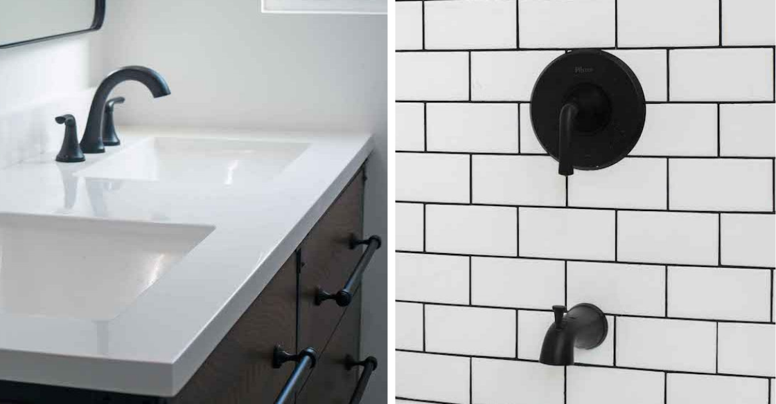 sink and tile details in a Los Angeles bathroom renovation